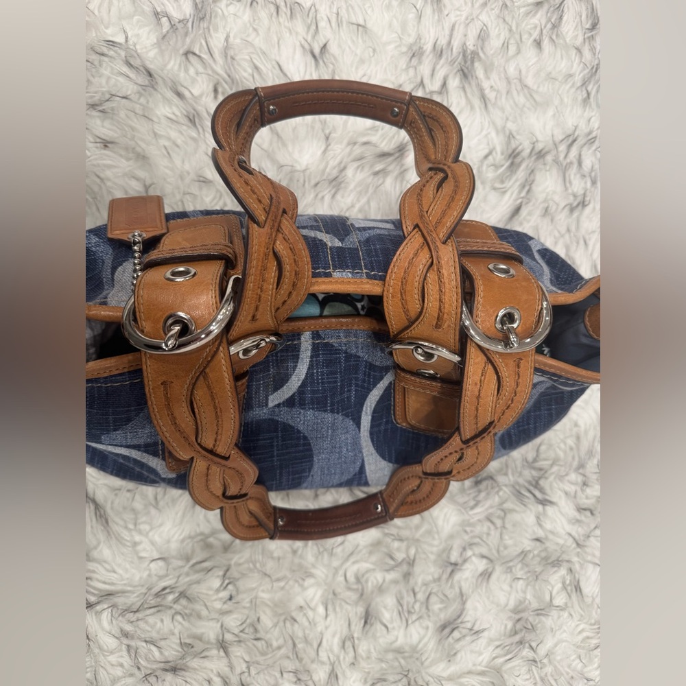 Coach Denim Signature Mini Tote Shoulder Bag #F12195 Rare Vintage - Picture 17 of 17